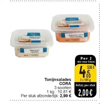 Cora Tonijnsalades CORA aanbieding