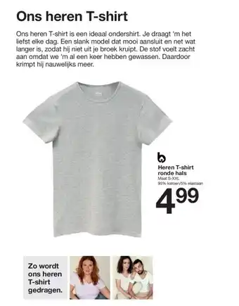 Zeeman Heren T-shirt ronde hals aanbieding