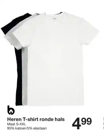Zeeman 99 Heren T-shirt ronde hals aanbieding
