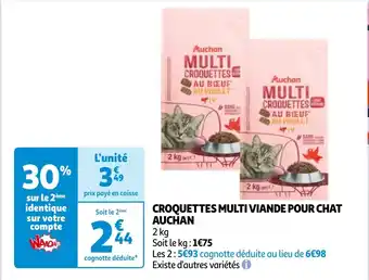 Auchan CROQUETTES MULTI VIANDE POUR CHAT aanbieding