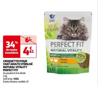 CROQUETTES POUR CHAT ADULTE STÉRILISÉ NATURAL VITALITY PERFECT FIT
