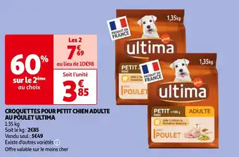 Auchan CROQUETTES POUR PETIT CHIEN ADULTE AU POULET ULTIMA aanbieding