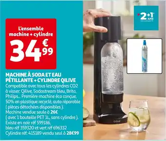 Auchan MACHINE À SODA ET EAU PÉTILLANTE + CYLINDRE QILIVE aanbieding