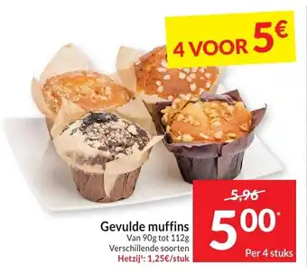 Intermarché Gevulde muffins Per 4 stuks aanbieding
