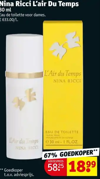 Kruidvat Nina Ricci L'air Du Temps 30 ml aanbieding