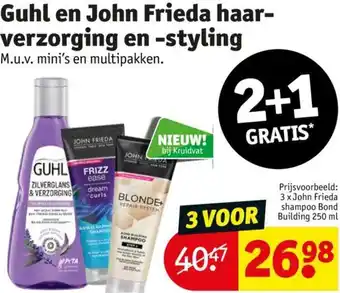Kruidvat Guhl en John Frieda haarverzorging en -styling aanbieding