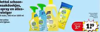 Kruidvat Dettol schoonmaakdoekjes, -spray en allesreiniger aanbieding