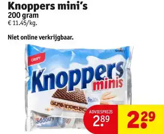 Kruidvat Knoppers mini's 200 gram aanbieding