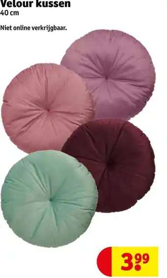 Kruidvat Velour kussen 40 cm aanbieding