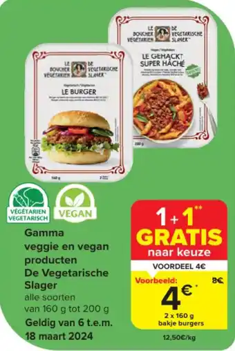 Carrefour Market Gamma veggie en vegan producten De Vegetarische Slager aanbieding