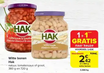Carrefour Market Witte bonen Hak 2 x 360 g aanbieding