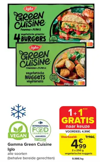 Carrefour Market Gamma Green Cuisine Iglo aanbieding