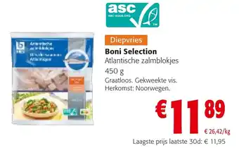 Colruyt Boni Selection Atlantische zalmblokjes 450 g aanbieding