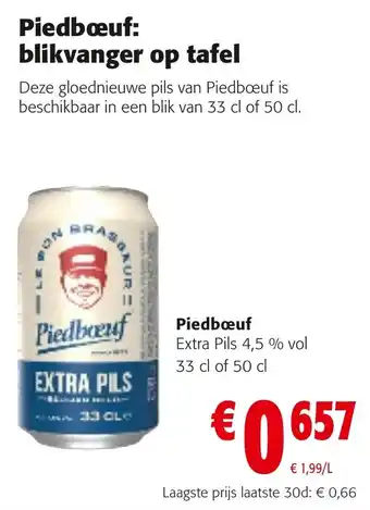 Colruyt Piedbœuf Extra Pils 4,5 % vol 33 cl of 50 cl aanbieding