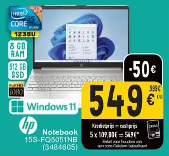 Cora Hp Notebook 15S-FQ5051NB aanbieding