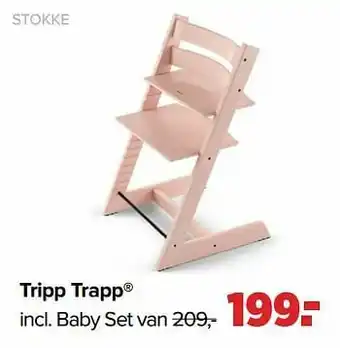 Baby-Dump Stokke tripp trapp incl baby set aanbieding