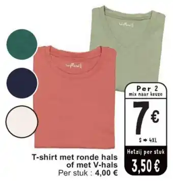 Cora T-shirt met ronde hals of met V-hals aanbieding