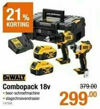 Cevo Dewalt combopack 18v aanbieding