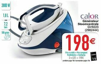 Cora Calor générateur stoomcentrale gv9223 aanbieding