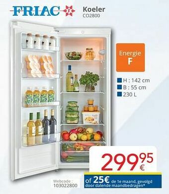 Eldi Friac koeler co2800 aanbieding