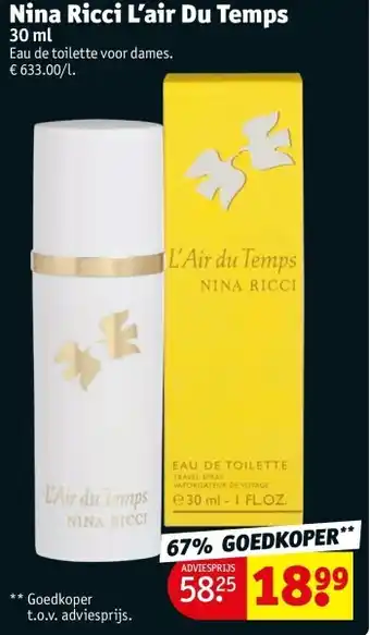 Kruidvat Nina Ricci L’air Du Temps aanbieding