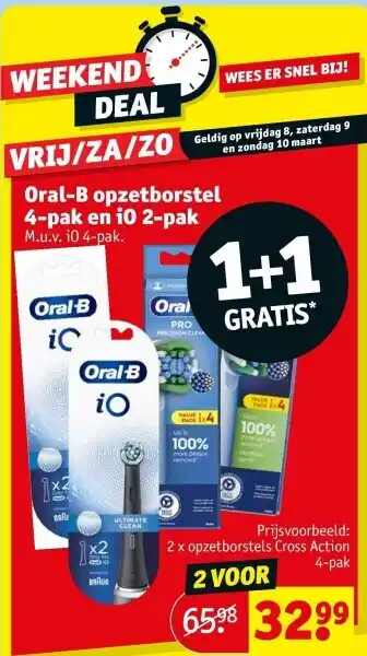 Kruidvat Oral-B opzetborstel 4-pak en iO 2-pak aanbieding