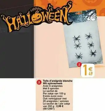 Cora Toile d’araignée blanche wit spinnenweb aanbieding