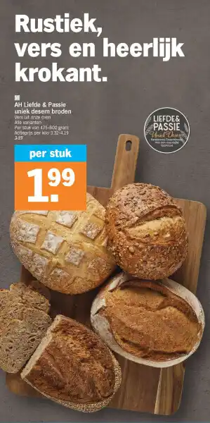 Albert Heijn AH Liefde & Passie uniek desem broden aanbieding