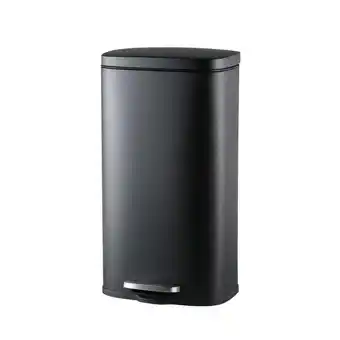 Leen Bakker Pedaalemmer Paco - zwart metaal - 30 liter - 63,5 cm aanbieding