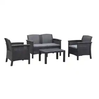 Leen Bakker Loungeset Rialto kunststof 4-delig incl. kussens aanbieding