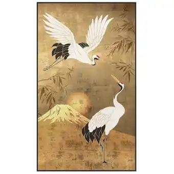 Schilderij Kraanvogel - veelkleurig - 118x70 cm