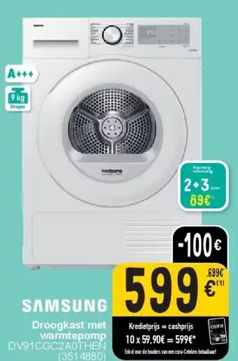 Cora Droogkast met warmtepomp aanbieding