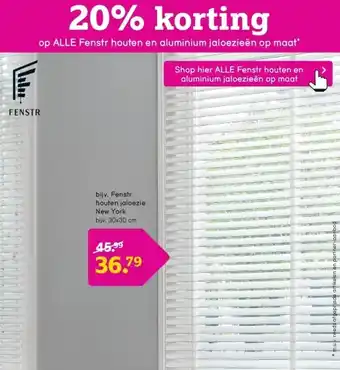 Leen Bakker Fenstr houten jaloezie New York aanbieding