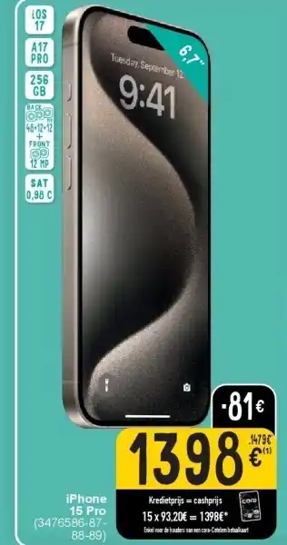 Cora iPhone 15 Pro aanbieding