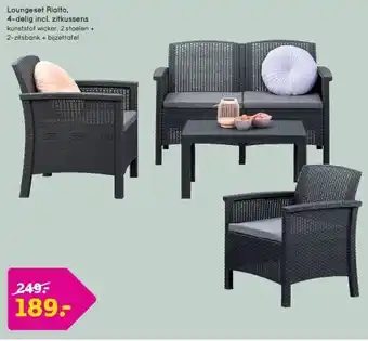 Leen Bakker Loungeset Rialto, 4-delig incl. zitkussens aanbieding