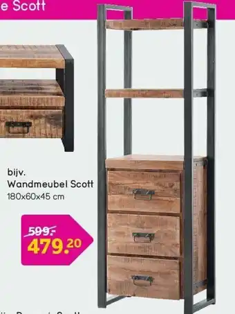 Leen Bakker Wandmeubel Scott aanbieding