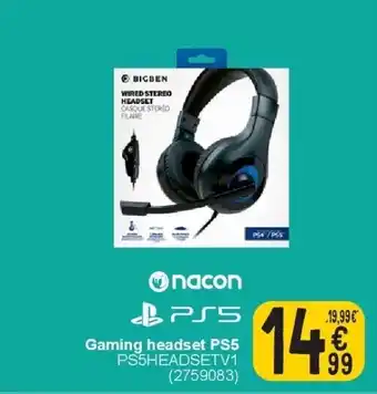 Cora Gaming headset PS5 PS5HEADSETV1 aanbieding