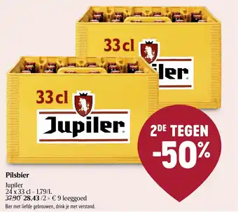 Delhaize Jupiler 24 x 33 cl Pilsbier aanbieding