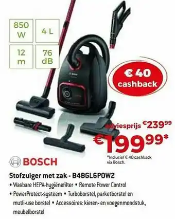 Exellent Bosch stofzuiger met zak - b4bgl6pow2 aanbieding