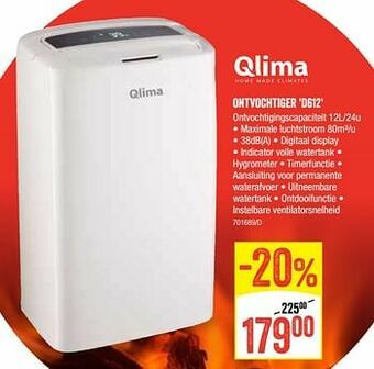 HandyHome Qlima ontvochtiger d612 aanbieding