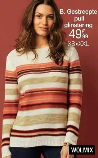 Damart Gestreepte pull glinstering aanbieding