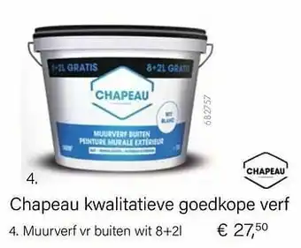 Multi bazar Chapeau kwalitatieve goedkope verf muurverf vr buiten wit 8+2l aanbieding