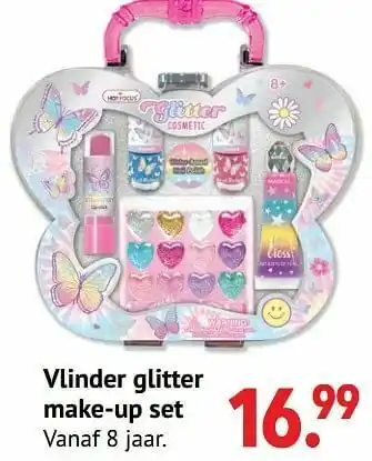 Multi bazar Vlinder glitter make-up set aanbieding
