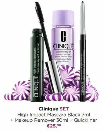 ICI PARIS XL Clinique set high impact mascara black + makeup remover aanbieding