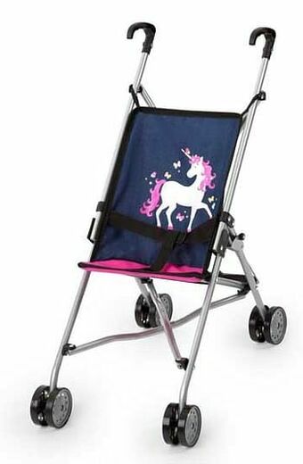 ToyChamp Poppenplooibuggy blauw eenhoorn aanbieding