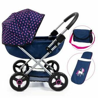 Cosy poppenwagen eenhoorn met luiertas