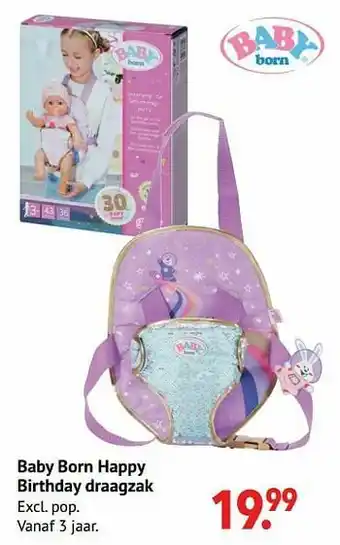 Multi bazar Baby born happy birthday draagzak aanbieding