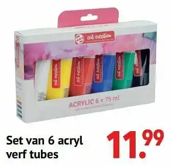 Set van 6 acryl verf tubes