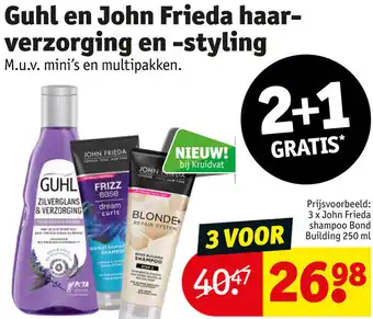 Kruidvat Guhl en John Frieda haarverzorging en styling aanbieding