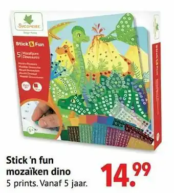 Multi bazar Stick `n fun mozaïken dino aanbieding
